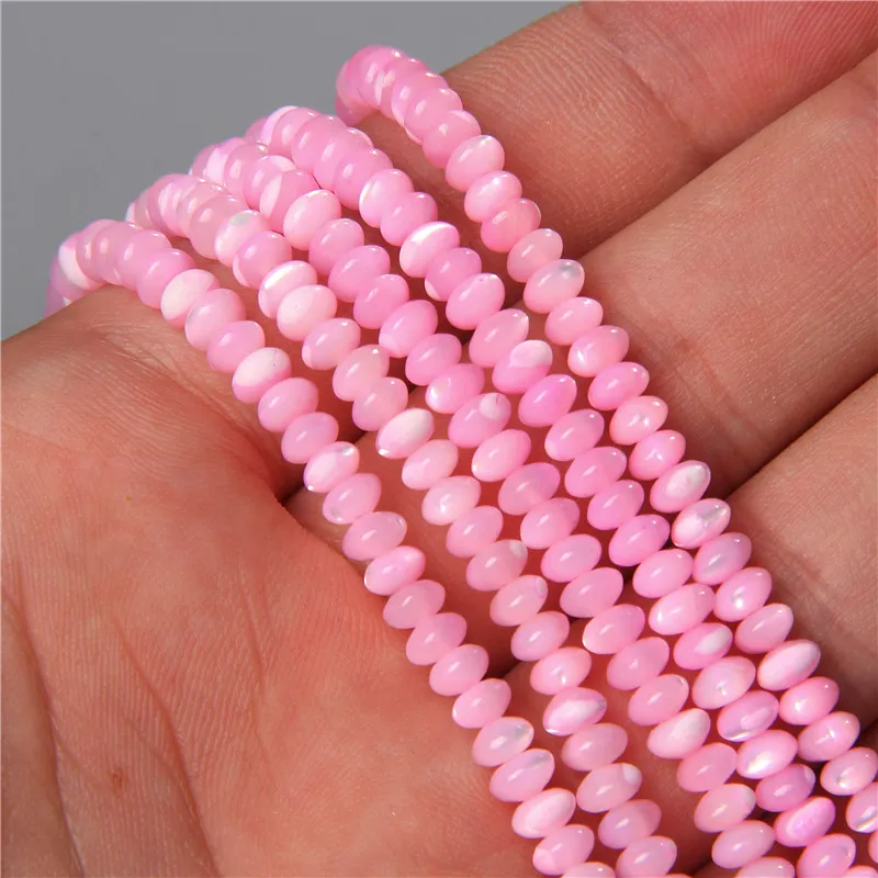 Бусины из натуральной ракушки с бисером 3x5 мм Красочные Окрашенные перламутровые