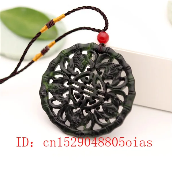 Ожерелье с подвеской в виде летучей мыши из натурального черного и зеленого