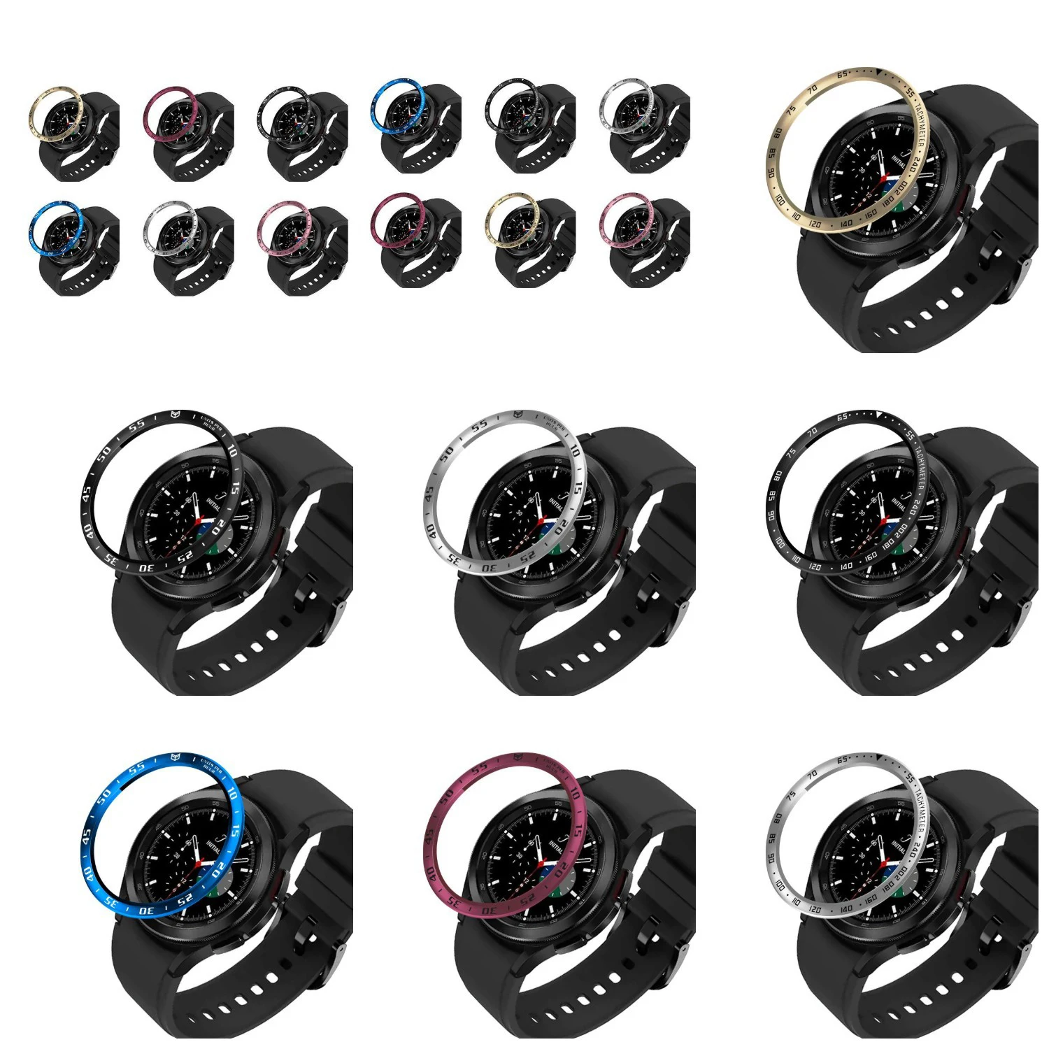 

JKER Bezel Ring Styling Frame Case For Samsung Galaxy Watch 4 Classic 46MM Stainless Steel Cover Anti-scratch Protection Ring