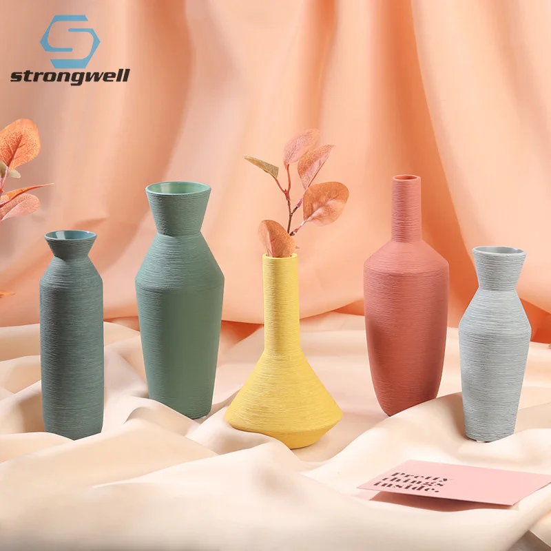 Strongwell Скандинавская керамическая ваза Morandi украшения простой Рабочий стол