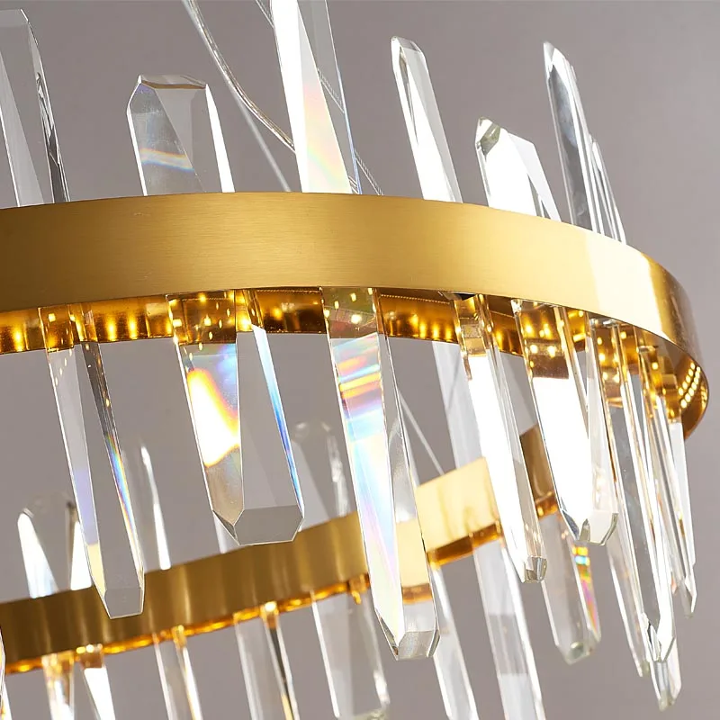 FSS Modern Crystal Chandelier Light Luxury Living Room Nordic Simple Dining Bedroom LED Round Lighting | Лампы и освещение