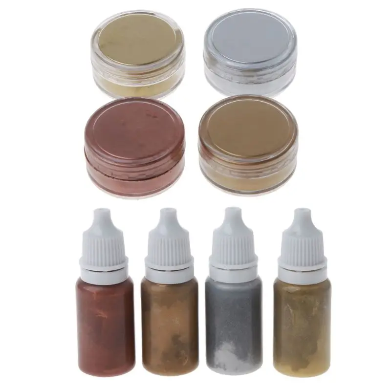 

4 Colors Epoxy Resin Colorant Glitter Marble Metallic Pigment Resin Jewelry DIY