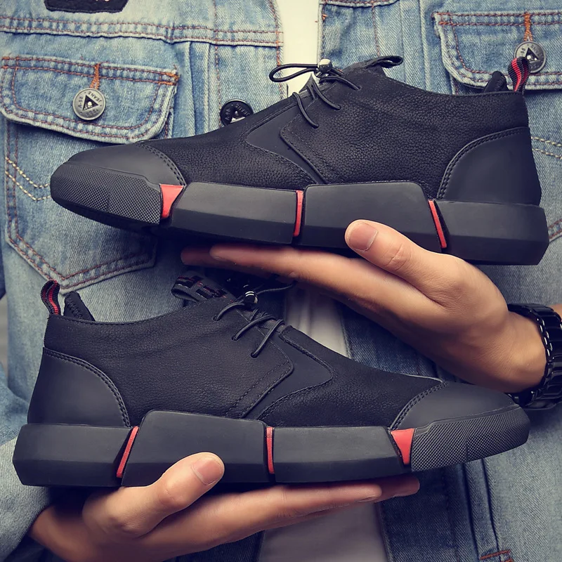 

BomKinta 2019 New Plus Size 37-45 Retro Leather Casual Shoes Men Black Oxford Shoes For Men Driving Male Footwear Ayakkabi