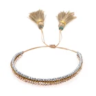 Многослойные браслеты Go2Boho из гематита, Женские Ювелирные изделия, регулируемые модные украшения, браслет с кисточками для женщин