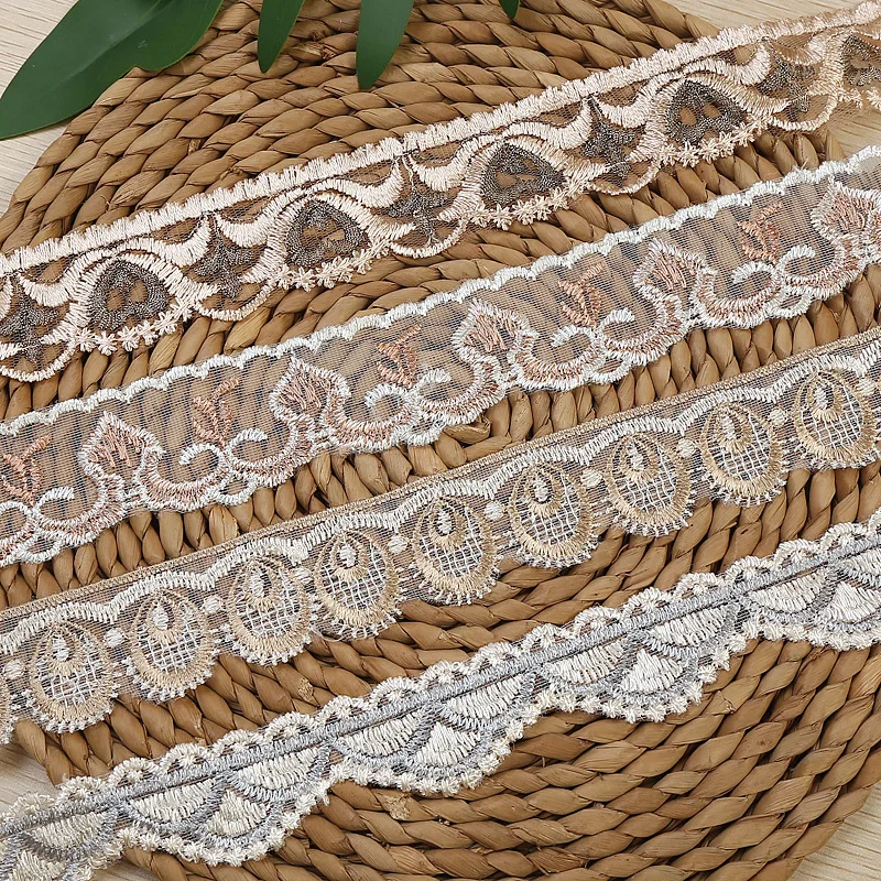 

30Yards Lace Trim Guipure Mesh Hearts Fabric Embroidered 4cm Lace Ribbon Trim DIY Handmade Bags Cloth Accessories Decor