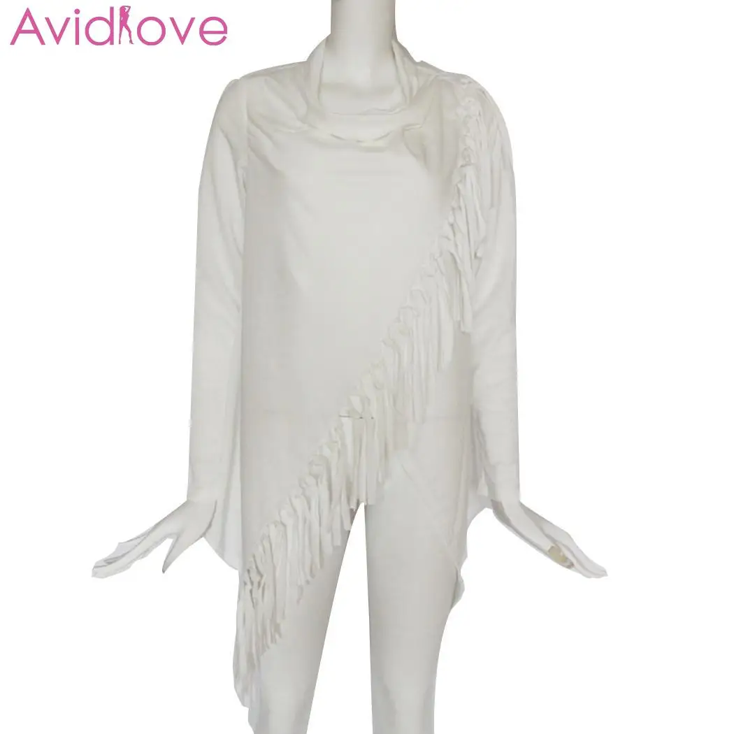 Женский модный зимний шарф с длинным рукавом и кисточками обычный осенний свитер