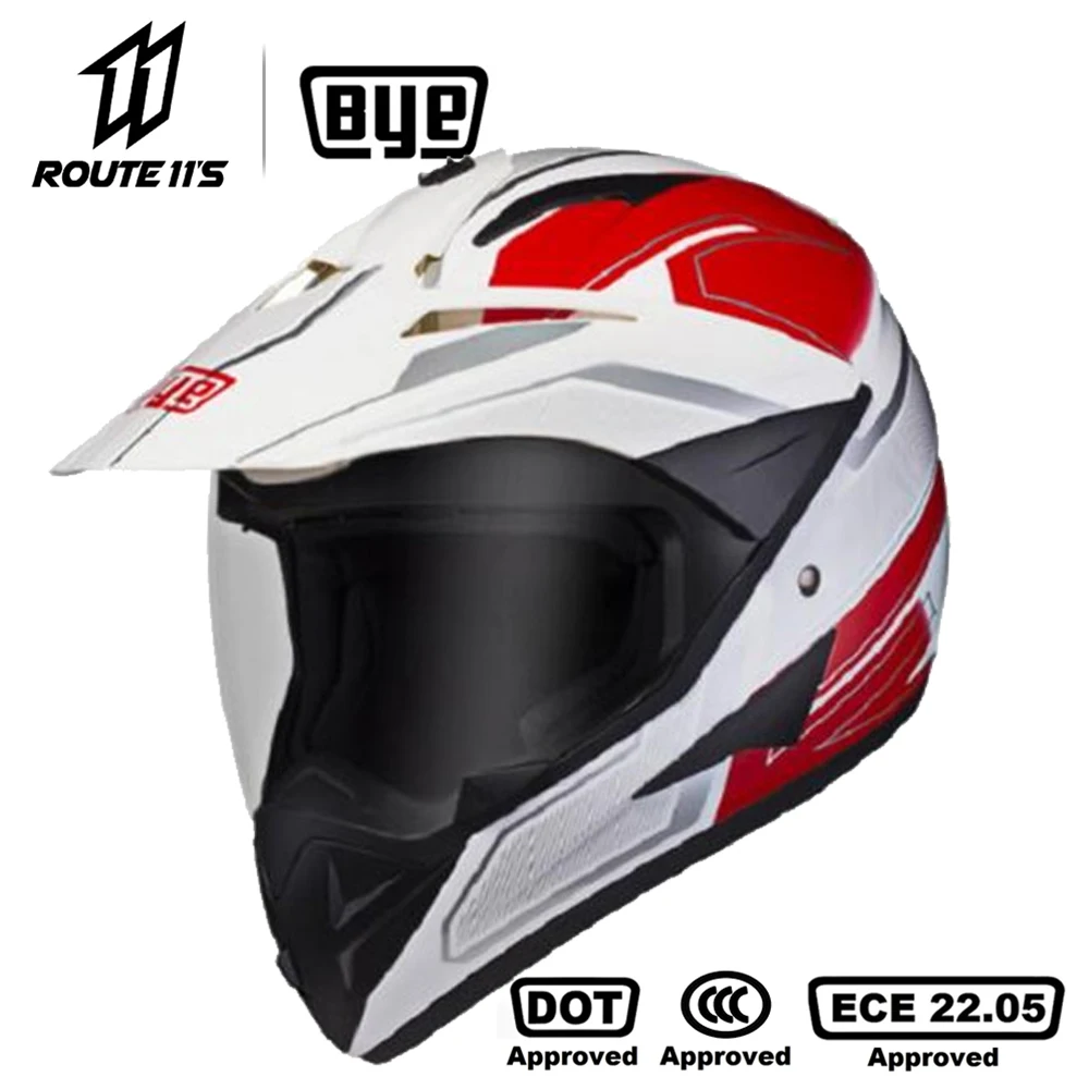 Мотоциклетный шлем BYE ECE DOT, сертифицированный раллийный шлем для мотокросса, защита от ударов, гоночный мотоциклетный шлем, велосипедные шл...