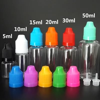 50pcs pet plastic dropper bottles 3ml 5ml 10ml 15ml 20ml 30ml 50ml empty e liquid eye drops vial with childproof cap fine tips