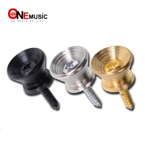 2 шт.лот ремень для электробас-гитары, металлические торцевые кнопки, золотойчерныйСеребряный страплок, фиксирующие штифты