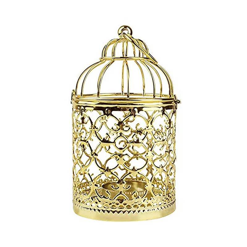 Золотые гальванические металлические подсвечник Ремесло птица клетка свечи для