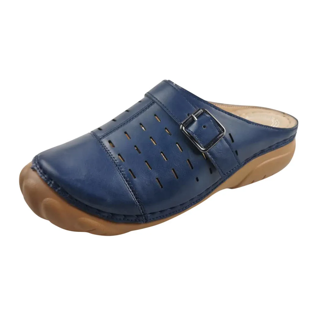 

2020 New Women's Ladies Fashion Casual Hollow Out Leather Sandals Wedges Slippers Shoes comfortable chaussures pour femmes A50