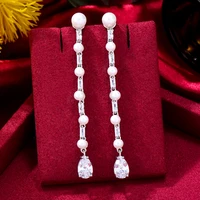 kellybola brand new korean trendy fashion ins exquisite pearl drop zirconia earrings for women party jewelry g841b