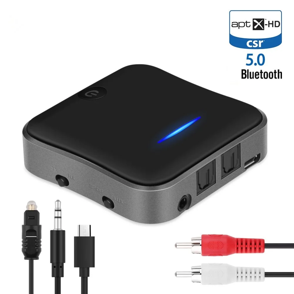 Bluetooth-совместимый 5 0 передатчик приемник APTX HD адаптер 3 мм/SPDIF/цифровой оптический