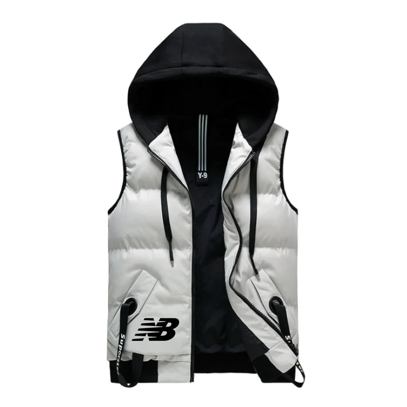 

New trend personality solid color cotton jacket vest hooded warm solid color jacket cotton jacket 2021