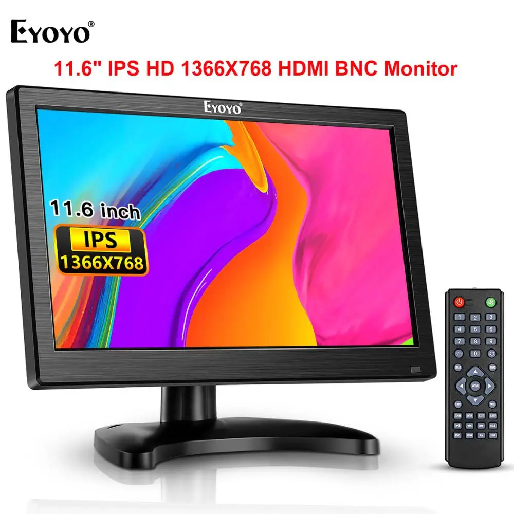 Eyoyo 11 6 &quot1366x768 HDMI монитор для ТВ компьютера ПК IPS ЖК экран с USB VGA AV BNC аудио камеры