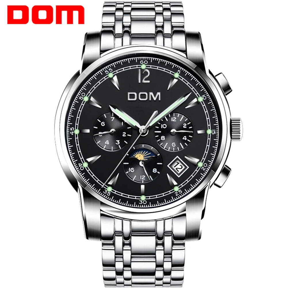 

2021 New Watches DOMM-75D-1MPE Fashion Men Watch Luxury Chronograph Men Sports Watches Waterproof Full Steel Quartz Men's Watch