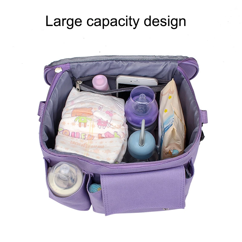 Bolsa de mam&aacute; impermeable para cochecito de beb&eacute;, organizador de almacenamiento de pa&ntilde;ales pr&aacute;ctico, bolsas para lactantes colgantes-4