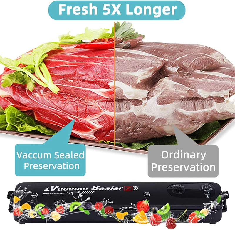 

Food Storage Automatic Vacuum Sealer Household Kitchen Food Saver Machine 110V 220V with 10pcs Vacuum Bags