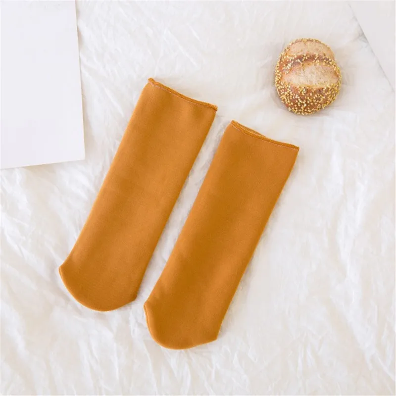 khaki Wamer/Зимние Детские утепленные шерстяные кашемировые зимние носки бесшовное бархатное сапоги детские носки-тапочки для От 3 до 12 лет - Цвет: khaki