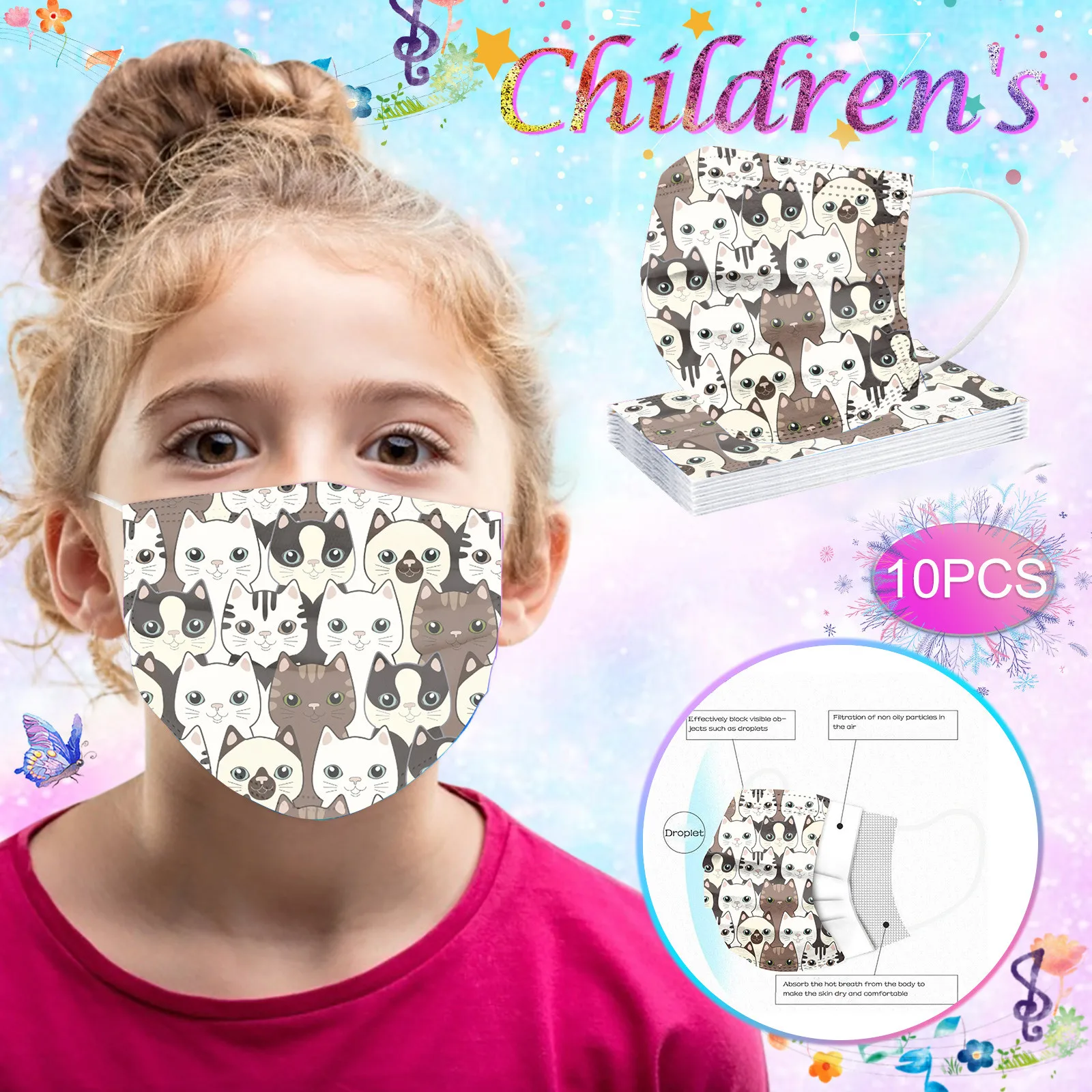 

10 шт. одноразовая детская маска для рта одноразовая промышленная трехслойная маска для лица Maseczki jednorazдолжны косплей на Хэллоуин