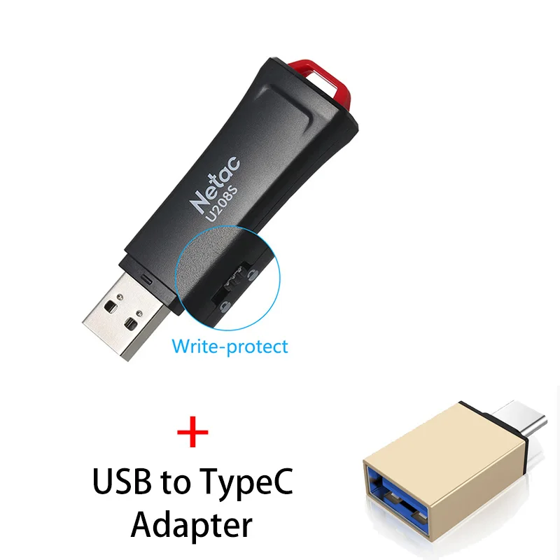 Netac USB флеш-накопитель 32 16 ГБ, защищающий от записи, зашифрованный флеш-накопитель 32 ГБ 16 ГБ, флеш-накопитель 2,0, USB флешка, диск на ключ, память для телефона - Цвет: U208S B