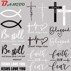 Термонаклейки с крестом Иисуса, с надписью Вера, Надежда, любовь