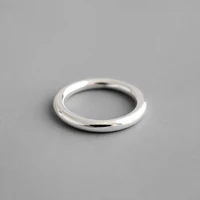 100 990 sterling silver circle rings for women wedding accessories minimalism ladies engagement ring woman fine jewelry