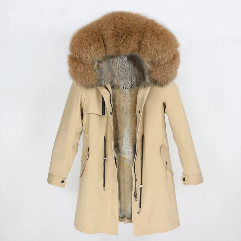 OFTBUY натуральный Лисий мех воротник парка с капюшоном зимняя куртка женская натуральный кроличий мех внутри Толстая теплая верхняя одежда Уличная Роскошная