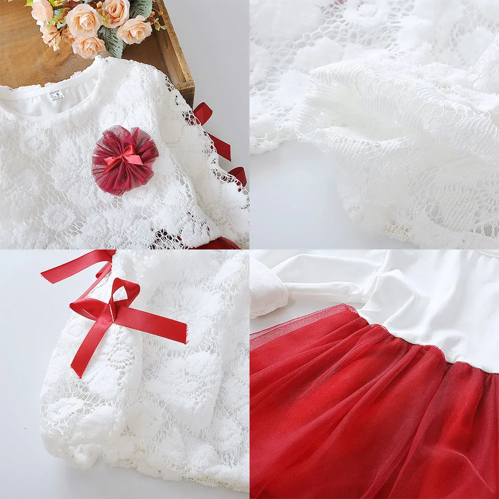 Malayu/платье для малышей Комплект с платьем девочек Сезон весна-осень Новинка