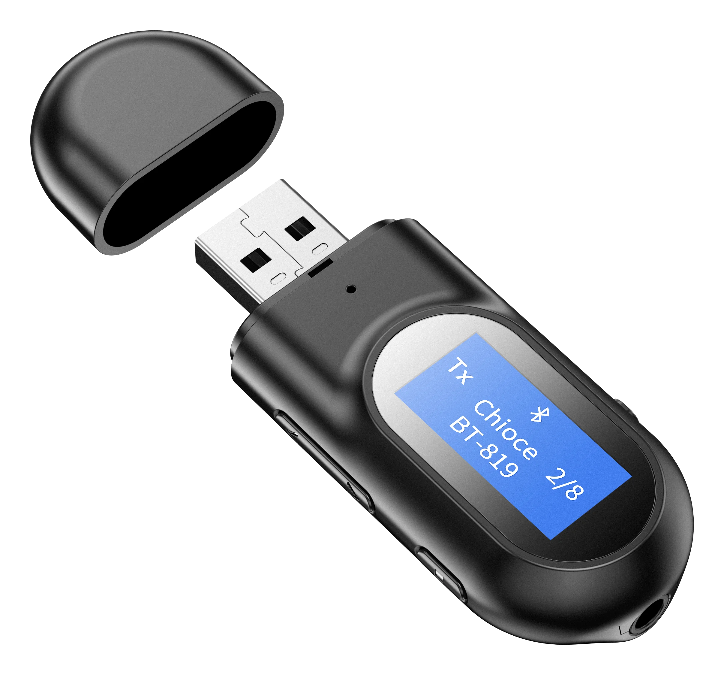 

USB Bluetooth 5.0 + EDR + LCD Display Audio Receiver Transmitter For TV PC Driver-Free USB Dongle 3.5MM 3.5 AUX Wireless Adapter