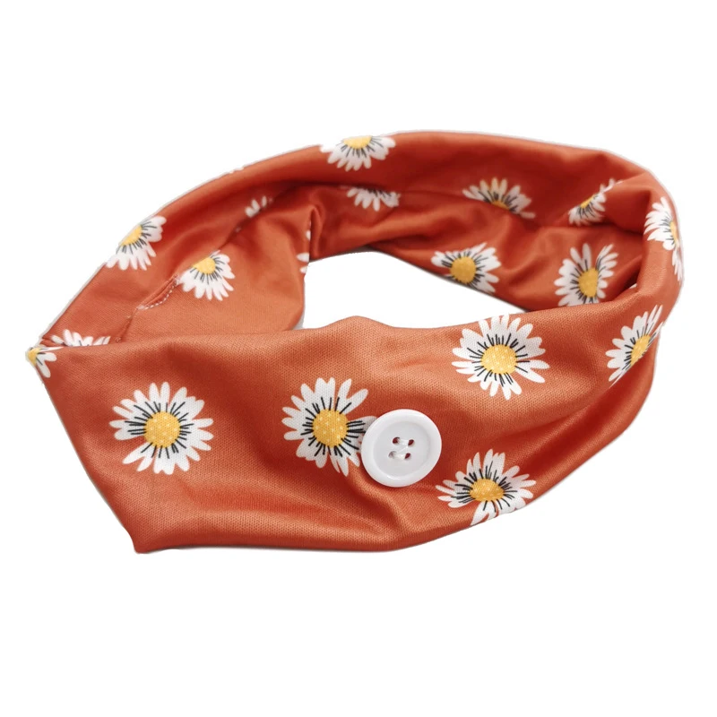 Новые широкие тянущиеся повязки для волос с кнопками влагоотводящие дышащие