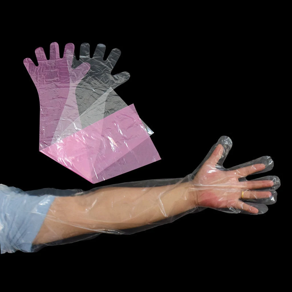 

50 шт., ветеринарные перчатки для осеменения, 90 см