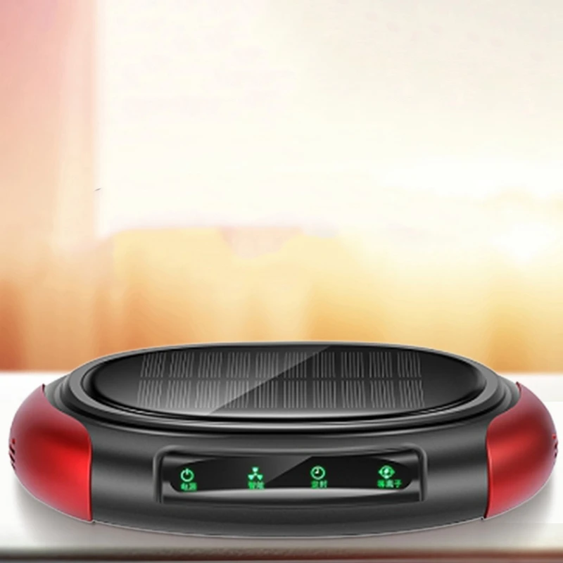 Автомобильный солнечный очиститель воздуха Освежитель Портативный USB Авто