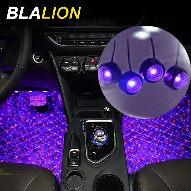 12V автомобильный светодиодный Внутреннее освещение в ногах USB атмосферная лампа