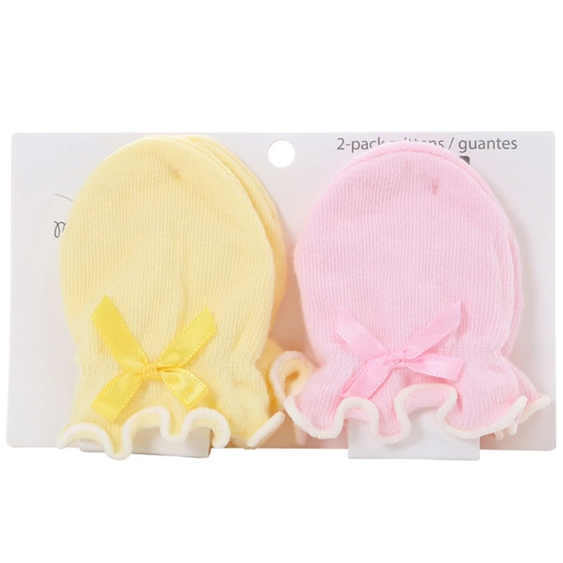 

W3JF 2 Pairs Baby Anti Scratching Soft Gloves Newborn Protection Face Scratch Mittens Infant Handguard Supplies