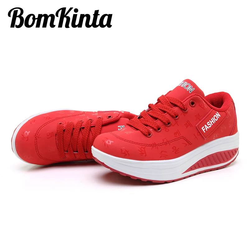 

BomKinta Breathable Height Increasing Women Sneakers Shoes Creepers Thick Bottom Casual Shoes Woman Ladies Platform Flats