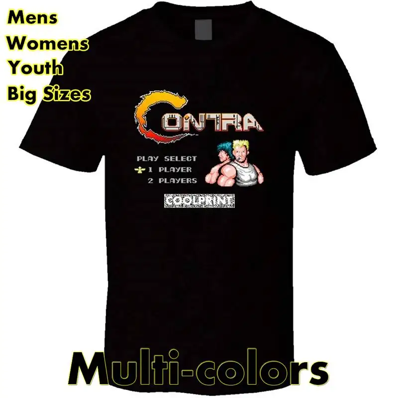 

Contra Arcade Video Game 80s Retrto Fan T Shirt T Shirts Oversized Mens Fashion Originality Graphic Shirts