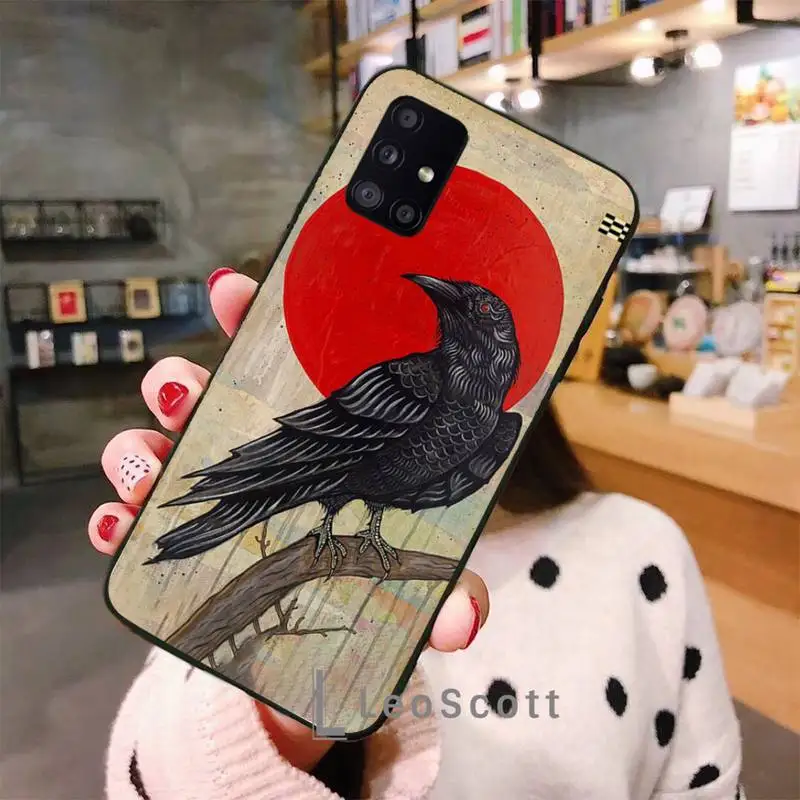 

Dark style horror animal crow Phone Case for samsung galaxy s21 s20 fe s10 s9 s8 s30 note 20 10 ultra plus pro lite 5G funda