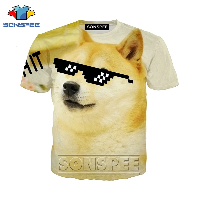 Аниме 3d печать игра футболка животное doge уличная собака Охотник для мужчин и женщин модная футболка Harajuku Детские рубашки homme футболка A206