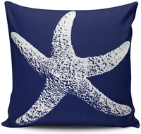 weiniya navy blue and white starfish pillowcase home decorative square throw pillow case cushion covers double sided printed