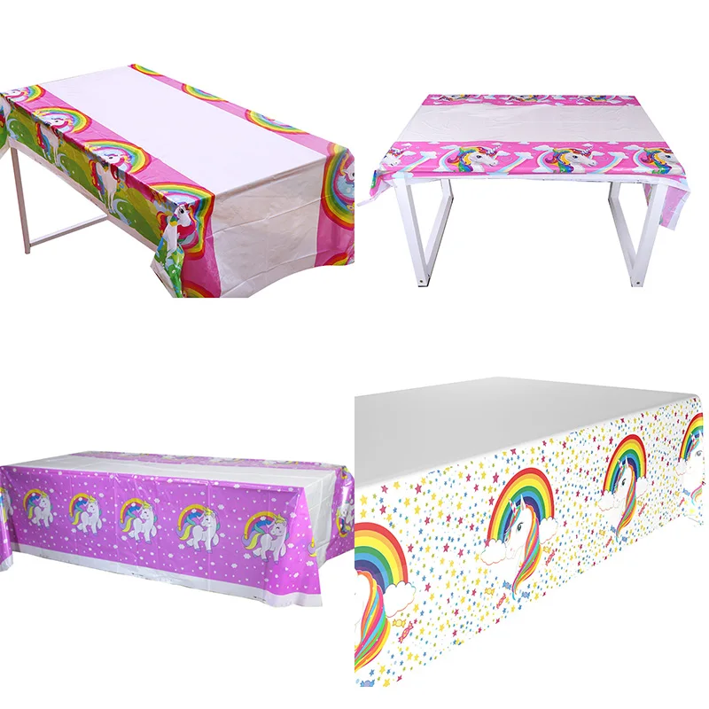 108*180 см милый Единорог скатерть для вечеринки одноразовый Радужный стола детей