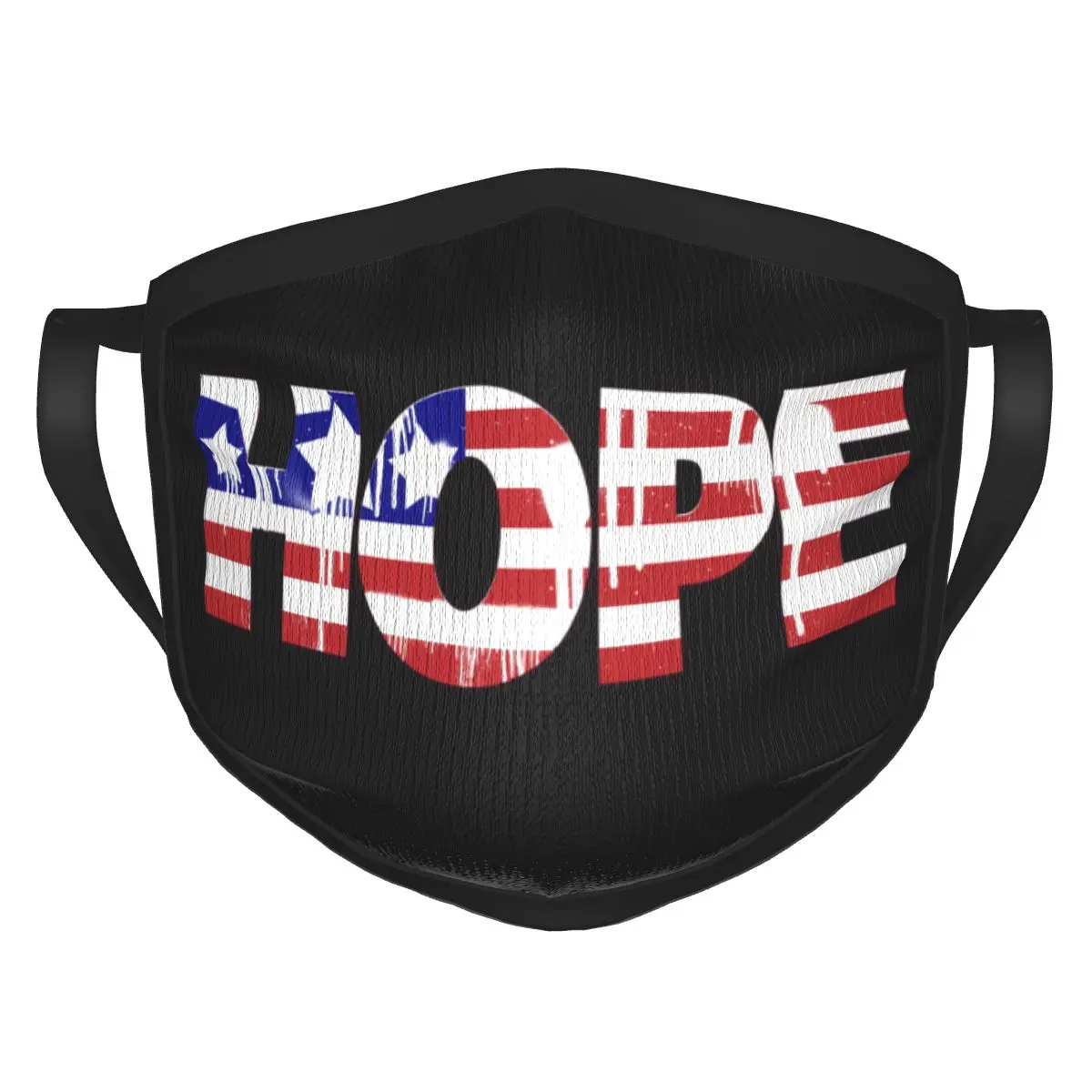 

HOPE USA American Flag Face Mask Reusable Washable Breathable Black Border Scarf Dust prevention for Adult unisex unique