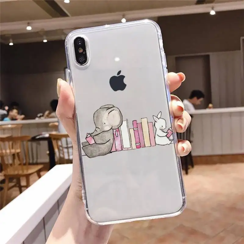 

Books Pile Library Reading coffee Phone Case Transparent soft For iphone 5 5s 5c se 6 6s 7 8 11 12 plus mini x xs xr pro max