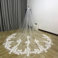 new 3 meters one layer lace tulle long wedding veil cathedral veil white ivory bridal veil with comb velos de novia