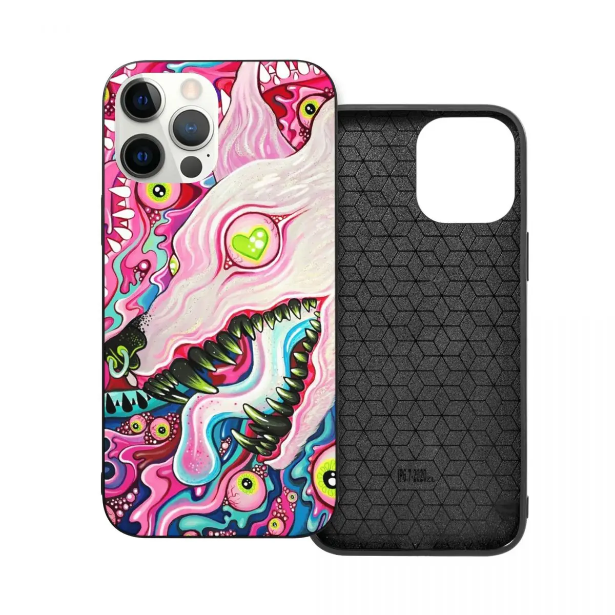 

Стеклянный бампер для телефона из ТПУ с акриловой росписью Glitterwolf для iPhone 12 11 Xs Xr X Pro Max Mini 7 8 Se2 Plus 6 6S