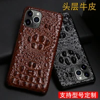 real leather 3d embossed crocodile pattern for iphone 11 xs pro max phone back cover feel comfortable protection for iphone 7 8