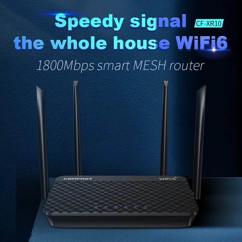 

Wi-Fi 6 сетчатый маршрутизатор 2,4G и 5 ГГц двухдиапазонный беспроводной маршрутизатор Gigabit RJ45 Wan/Lan смарт-Сетчатая маршрутизация с 4 антеннами с в...