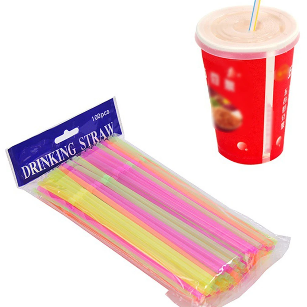 

500pcs Celebration Disposable Accessories Bendable Party Colored Drinking Straw Wedding Non Toxic PP Birthday Restaurant