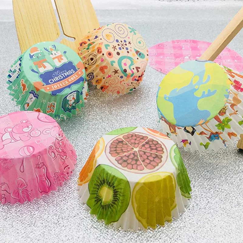 100 шт. Мультяшные Формы для кексов инструменты украшения тортов маффины