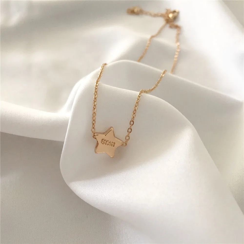 Супер милое женское золотое покрытие с надписями и гравировкой в виде звезды